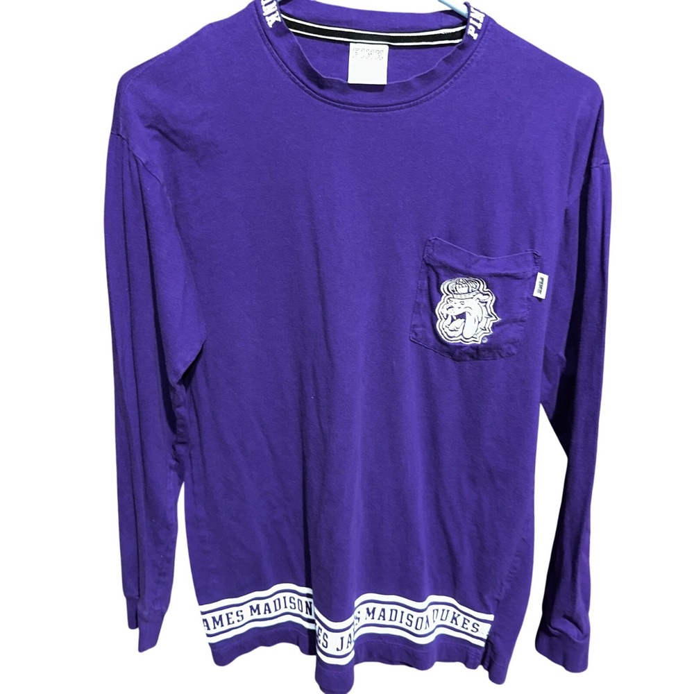 PINK Victoria's‎ Secret James Madison Dukes Long Sleeve Tee Shirt XS